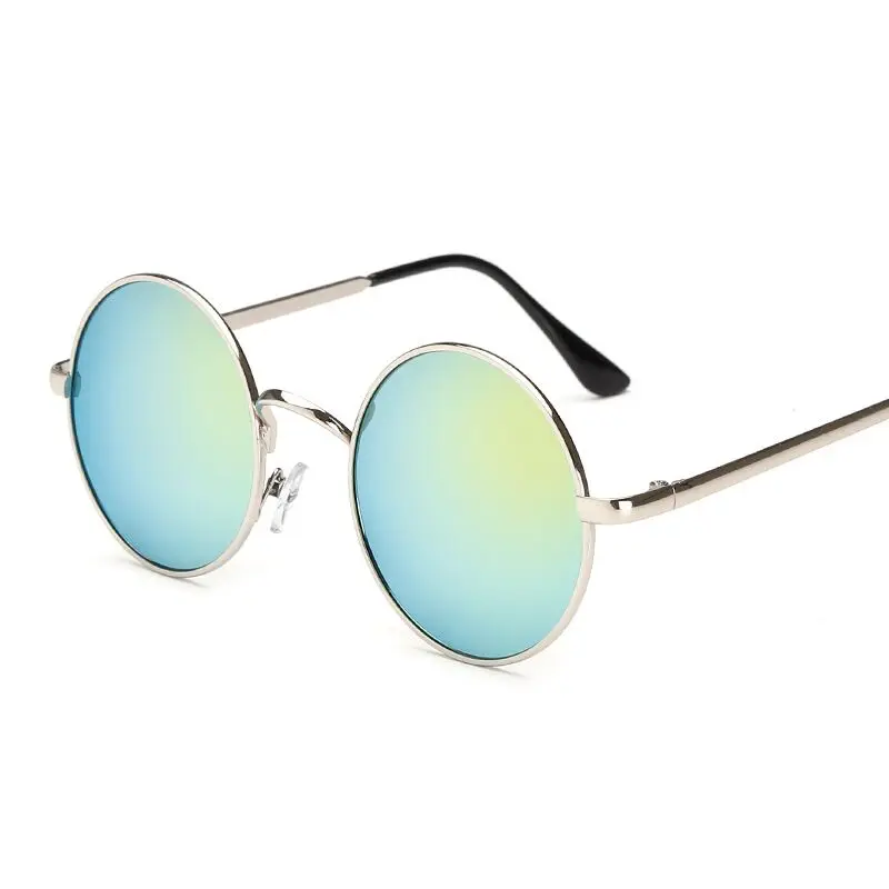 

10106 Retro circular spectacle frames for men and women with flat lens sunglasses