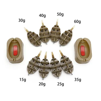 HOT OFFER ❤️ 1Set Inline Method Carp Fishing Feeder 4 Feeders 15/20/25/35g 30/40/50/60g Mould fishing Tackle Accessories - discount item 17% OFF Sports & Entertainment