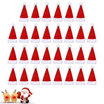 

30 Pcs Cutlery Bags Christmas Hat Fashion Fork Knife Organizers Silverware Holders for Restaurant Party