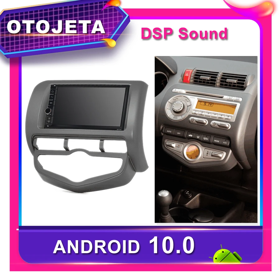 Автомобильный dvd плеер с рамкой android 10 0 стерео для Honda Jazz 2008 автомобильное радио GPS