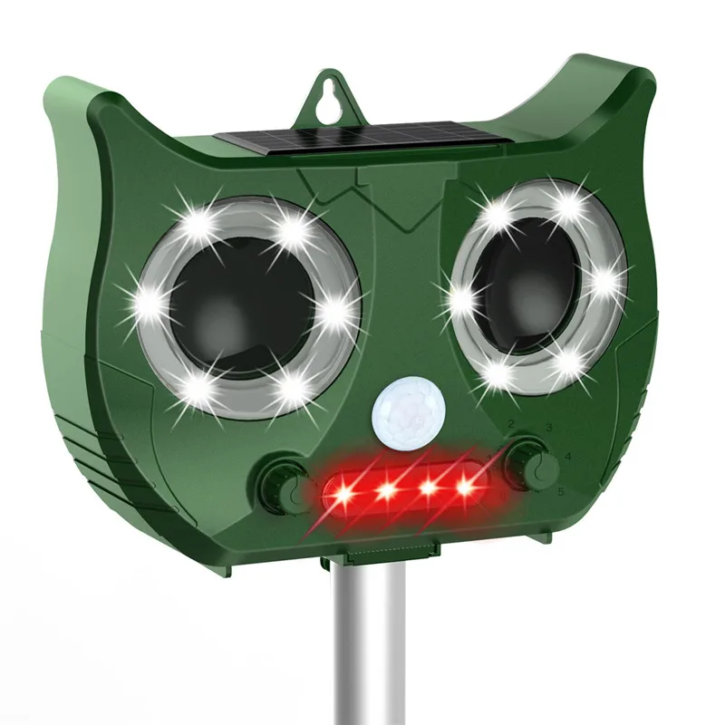

Solar Ultrasonic Animal Repeller Sensor Pest Repeller Outdoor Pest Repeller Scarer Deterrent Snake Cat Dog Bird Mouse Dispeller