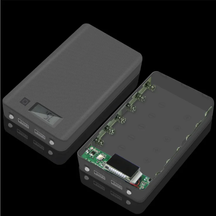 

USB Power Bank Charger Case DIY Pack 6X 18650 Battery Case for Mobile Phone with torch