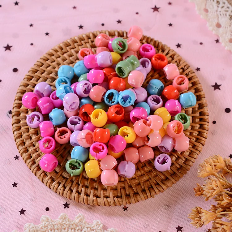 

5Pcs/Lot Random color Hairpin color round buckle card cute mini small clip bean bean web celebrity girl heart hair ornaments