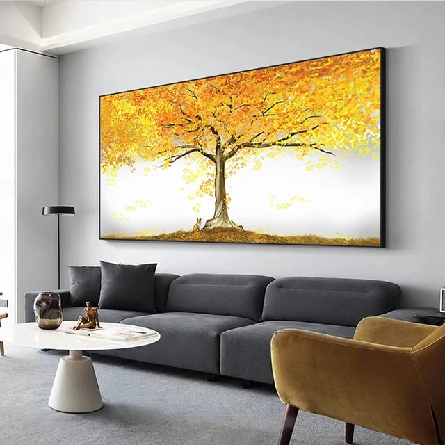 Pintura En Lienzo Grande Para Pared, Cuadro De Árbol, Pintura Al Óleo,  Carteles E Impresiones De Pared Para Sala De Estar, Cuadros Modernos,  Imagen Artística En Lienzo - Pintura Y Caligrafía - AliExpress