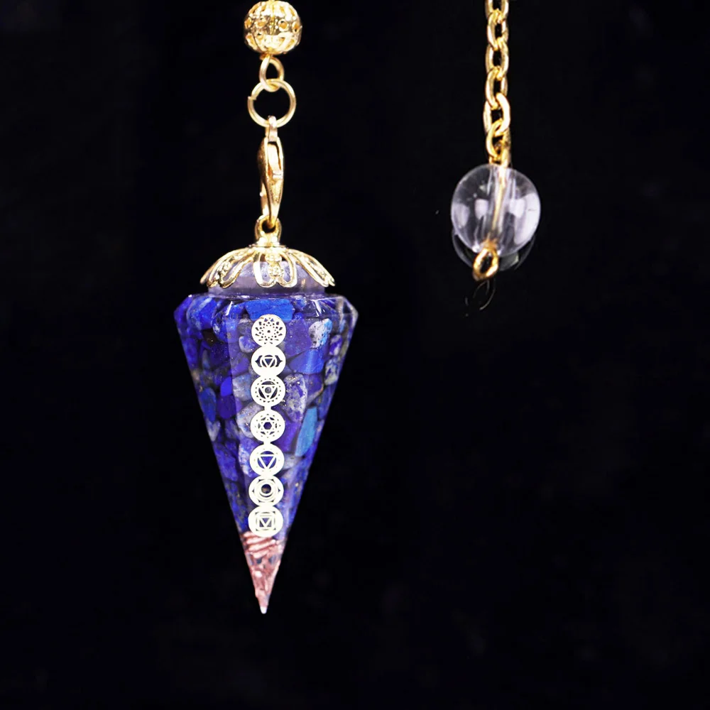 Orgonite Reiki Pendulum Natural Stone Amulet Healing 7 Chakra Crystal Energy Meditation Hexagonal Pendanr For Women Jewelry crystal pendant quartz pendant