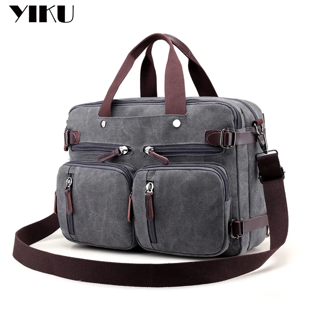 

Men's Bag 2018 New Style Fashion Canvas Bag Handbag Shoulder Bag Backpack Computer Bag Big Bag