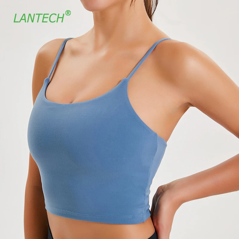 LANTECH бюстгальтер для йоги, сухие мягкие бюстгальтеры для фитнеса укороченный топ с открытыми плечами, жилет-тип, нейлон, для женщин, для занятий спортом в спортзале, со съемными подушечками, бюстгальтер