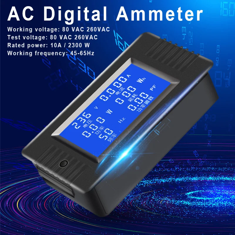 

Digital Display Multimeter Voltage Current Power Electric Energy Frequency Power Factor Meter PZEM-020 PUO88