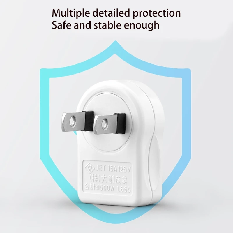 Plug Male to Female Socket 2 Outlets 90 Degree Down or Right Angle Plug Extender, Wall Adapter