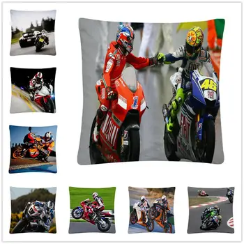 

Realistic Motorcycle Race Pattern Soft Short Plush Cushion Cover Pillow Case for Home Sofa Car Decor Pillowcase 45X45cm