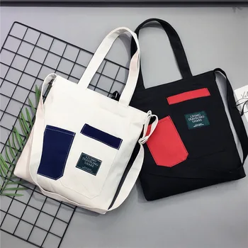 

New Women Purse Zipper Shoulder Bag Cotton Canvas Handbag Casual Tote Female Crossbody Bag Ladies Messenger Bags High Capacity