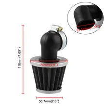 Высокопроизводительный воздушный фильтр ATV 35 мм 90 градусов налокотник изгиб воздушный фильтр для 50cc-110cc Go Kart Dirt Bike AF-12