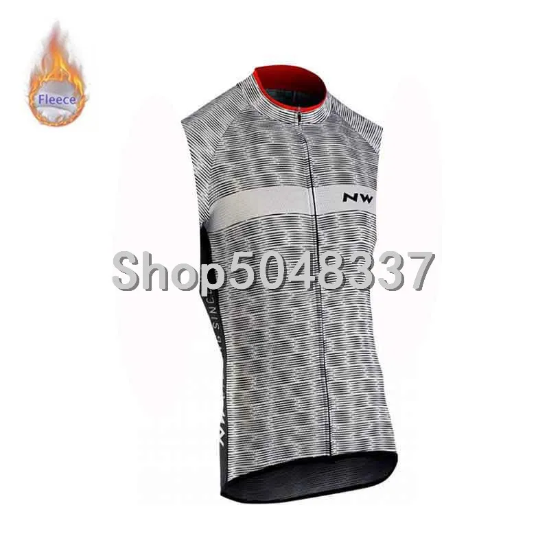 NW Winter Thermal Fleece Sleeveless Cycling Jersey Vest MTB Bike Jersey Ropa Ciclista Hombre Maillot Ciclismo - Цвет: 3