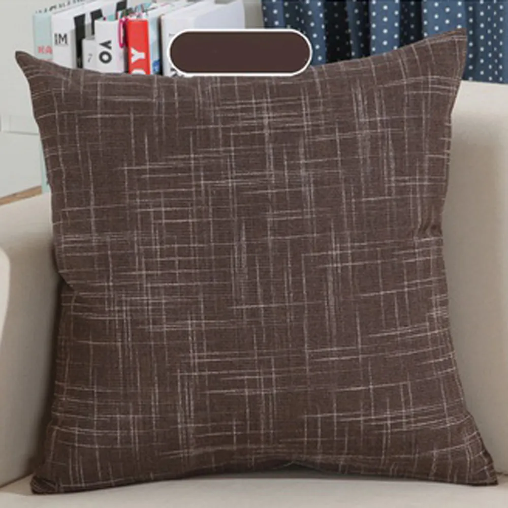Простые Модные Декоративные наволочки льняная хлопковая подушка для дивана Чехол Диван для кафе наволочка однотонная цветная наволочка 918