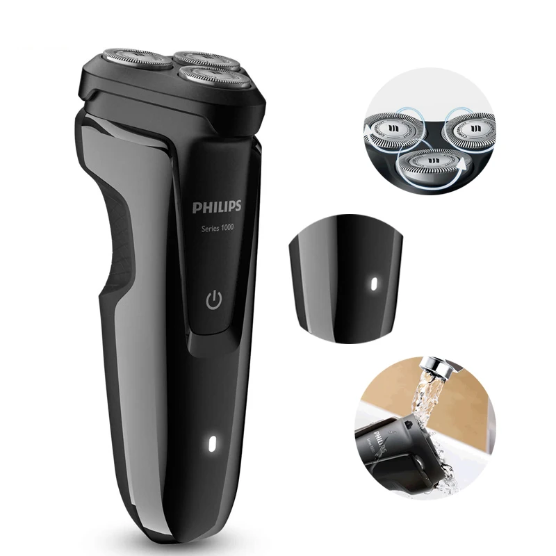 Online Original Philips Elektrische Rasierer S1010 Rotary Wiederaufladbare Waschbar mit Drei Schwimm Köpfe für männer Bart Trimmer