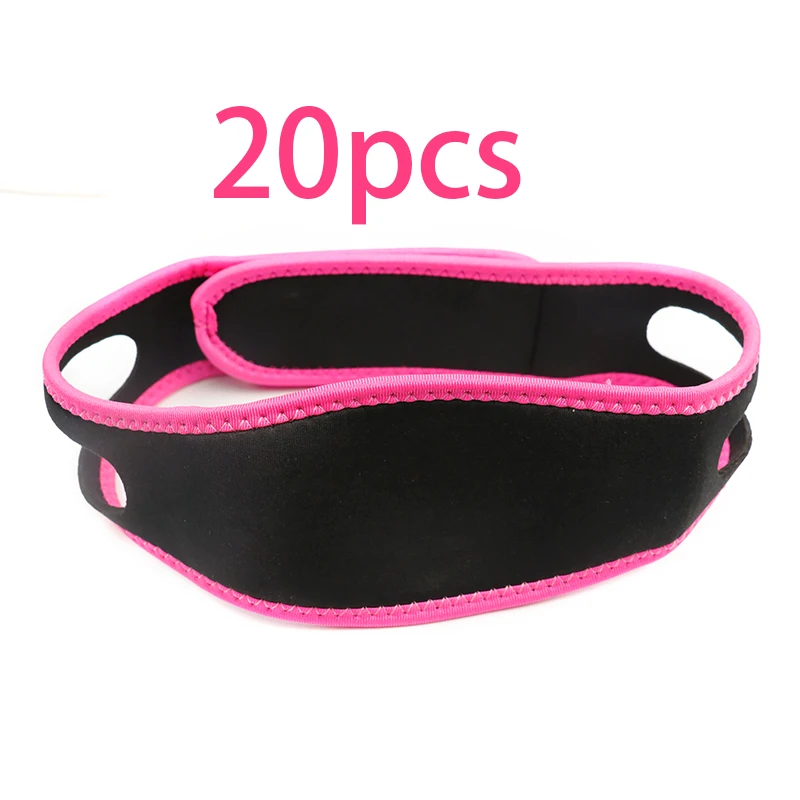 20 pcs red Тонкая маска для лица для похудения, бандаж для ухода за кожей, форма ремня и подтяжки, уменьшенная двойная маска для лица и подбородка, осветляющая повязка для лица - Цвет: 20 pcs red