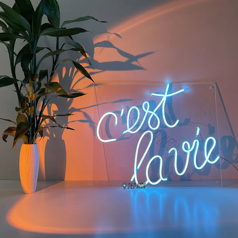 Custom C'est La Vie Neon Sign Flex Led Neon Light Sign Led Text Custom Party Wedding Led Neon Sign Home Room Decoration Event De