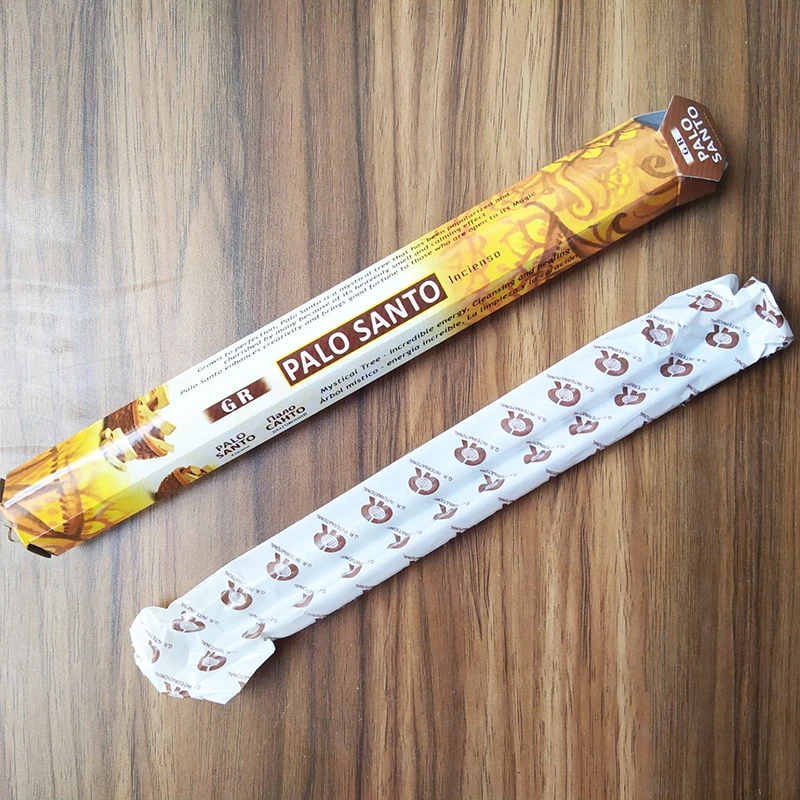 PALO SANTO 1box N 1 маленькая коробка, Кокосовая палочка, благовония, индийский комнатный аромат, курильница, ручная свернутая из индийского горения в комнате, офис для медитации - Аромат: PALO SANTO 1box