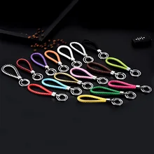 Креативные полностью ручной работы двойные катушки ткачество кожа веревочный брелок для мужчин и женщин пары настраиваемые, с логотипом автомобиля сумки Pendan