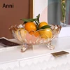 European Vintage Crystal Glass Fruit Tray Creative Beaded Feet Snack Candy Bowl Large Double Layer Dessert Plate Home Decoration 3