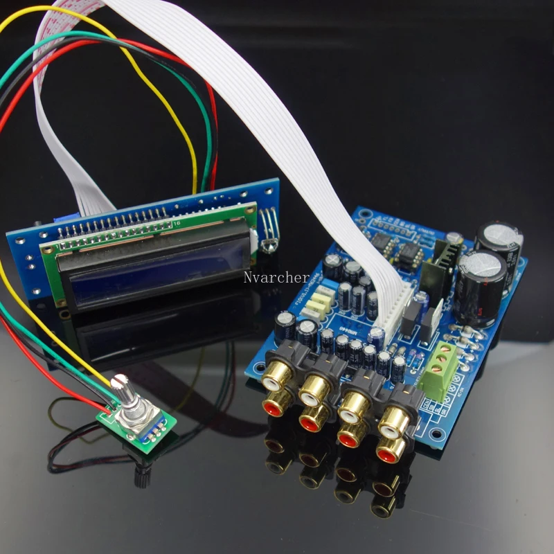 M62446 6 Channel Remote Control Volume Control Preamplifier LCD Display