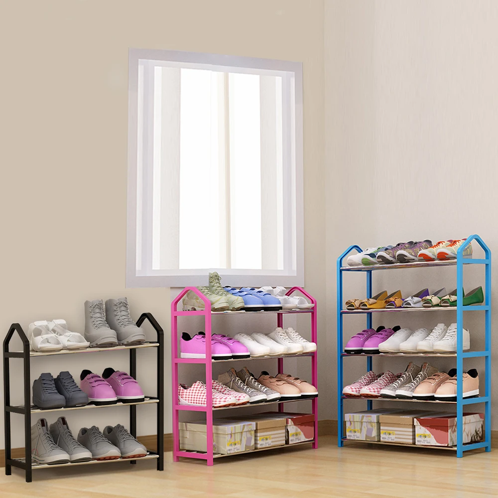Multi-functional 3/4/5 Tiers Modern Shoe Rack Organizer Shoe Hanger Solid Room Organizer Shoes Shelf Storage Shoe Cabinets