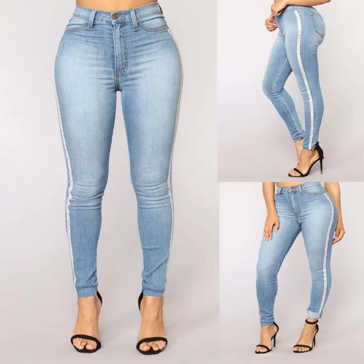 Cross Border Wish AliExpress женские джинсы с высокой талией эластичные джинсы женские