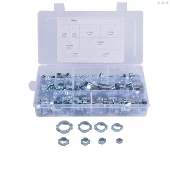 

Double Ear Hose Clips Water Fuel Air Clamps for 5-7MM Zinc Plated Assortment Box