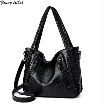 

Luxury Handbags Women Bags Designer Pu Leather Black Shoulder Bags for Women 2020 Large Capacity Casual Tote Hand Crossbody Bag