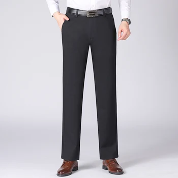 

2019 Winter Men Business Pants Slim Fit Office Trouser For Men Zipper Formal Men Classic Suit Pants Pantaloni Uomo tuta