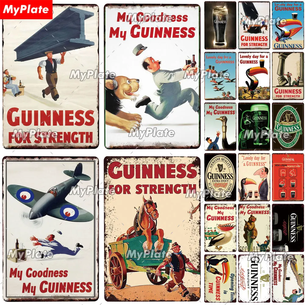Винтажные металлические знаки Guinness пиво оловянный знак металлическая табличка