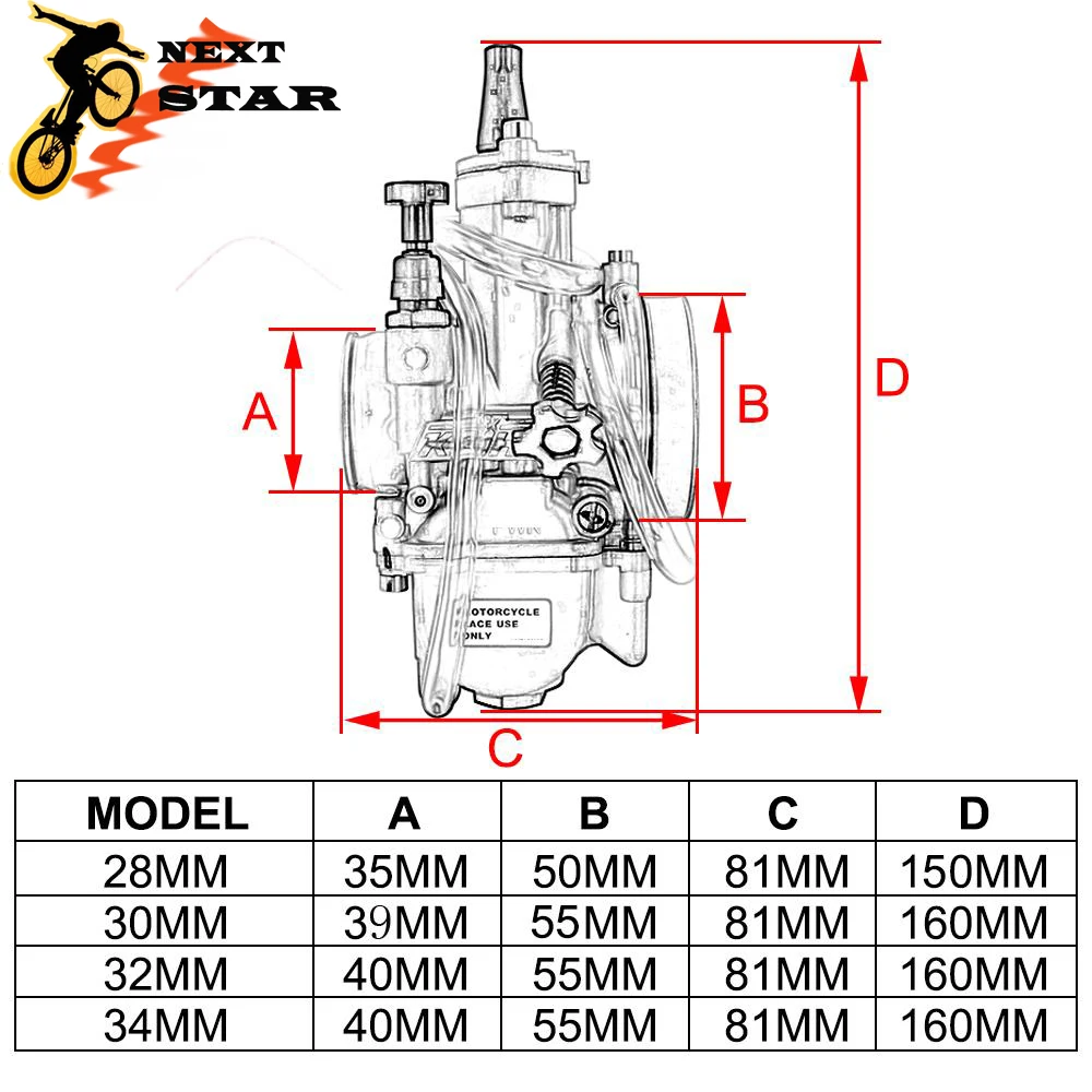Universal For KOSO PWK 28 30 32 34 2T 4T For Keihin Mikuni Carburetor Carburador With Power Jet Yamaha Suzuki Honda 75-250cc