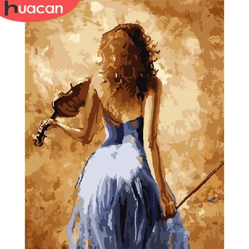 

HUACAN Oil Painting By Number Girl Hand Painted Paintings Art Drawing On Canvas DIY Pictures By Numbers Figure Kits Home Decor