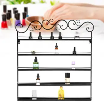 

Black Wall Mounted Nail Polish Display Shelf Holder Rack Organizer Manicure Tool