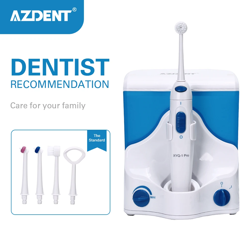 

AZDENT Electric Oral Irrigator Water Dental Flosser Water Jet Floss Tooth Pick Dental Irrigation 4pc Tips 500ml Tooth Flossing