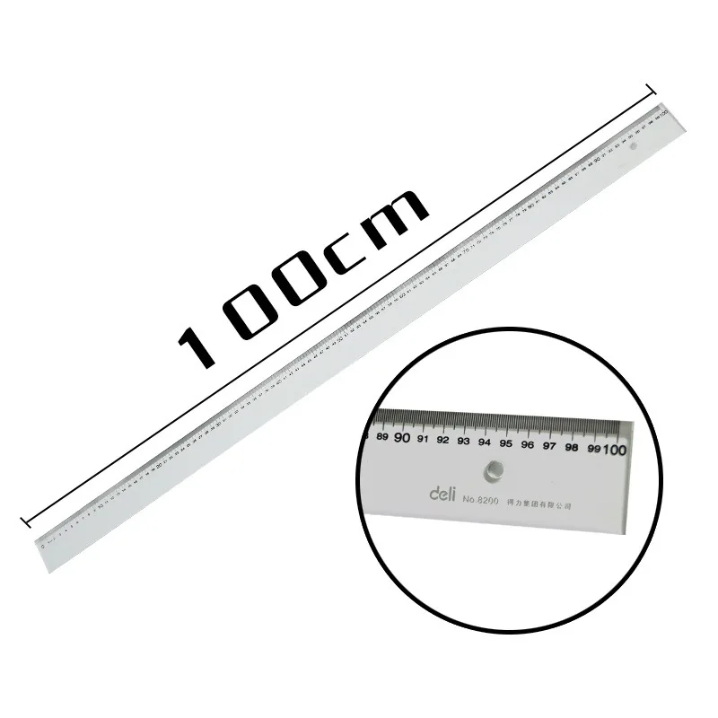 

Deli Stationery 8200 Large Size Ruler M Transparent Ruler 1M Organic Ruler Engineering Measurement Plastic Ruler Wholesale