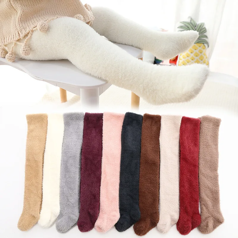 

Winter Warm Baby Tights Thicken Toddler Stockings Cotton Kids Pantyhose Solid Infant Tight Plushed Children Fashion Tights