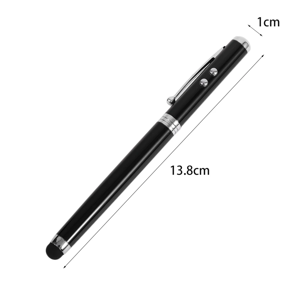 4 In 1 Multifunctional LED Light Touch Screen Capacitor Pen Laser Type Handheld Ballpoint Pen Metal Body Electronic Touch Pen