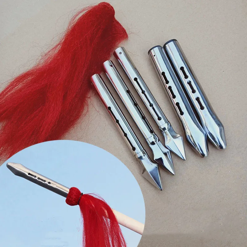 

Stainless Steel Martial Arts Performance Props Round Safety Spear Head Chinese Kongfu Martial Arts Equipment
