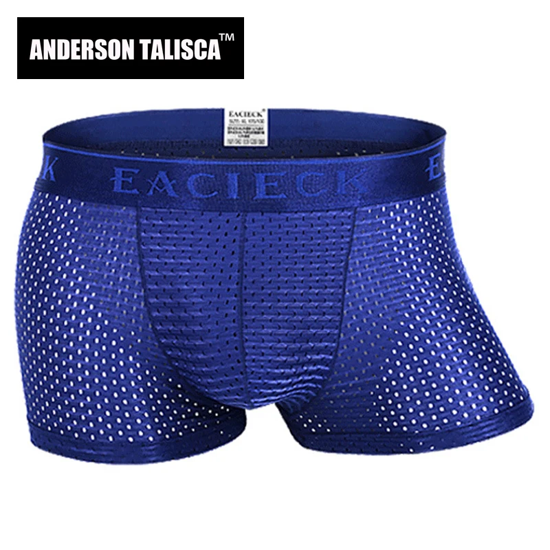 ANDERSON TALISCA Brand Silk Hollow New Mens Boxers Underwear Men Boxer Ropa Interio Man Penis Cueca Masculina Size M 3XL E248