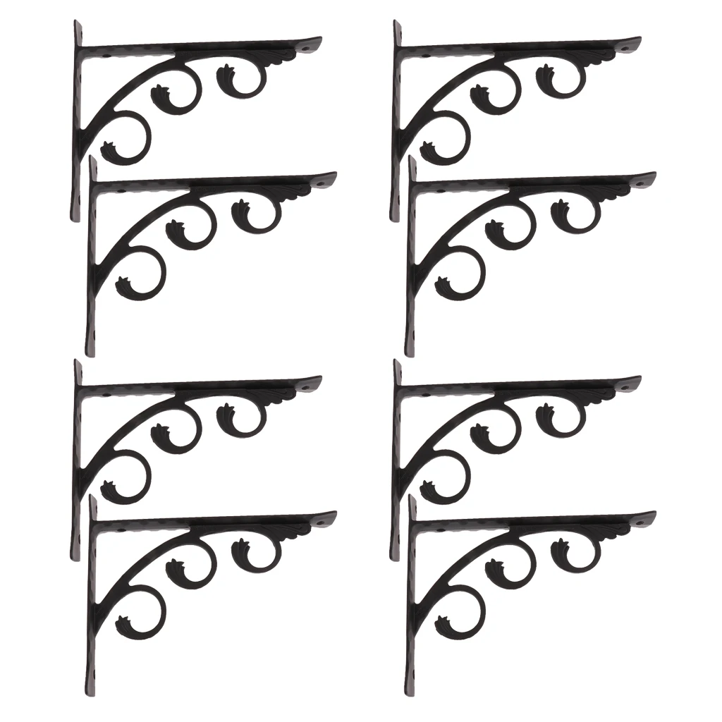 8Pcs Wall Shelf Bracket Book Shelf Supports Storage L Corner Brace for Bookstore