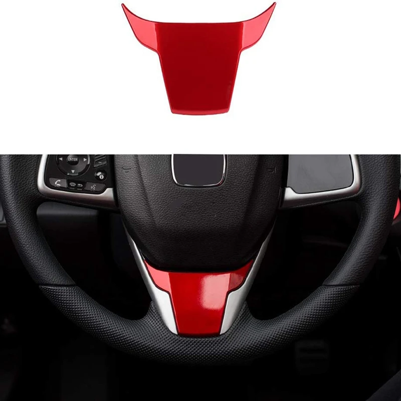 

Car Steering Wheel Cover Interior Trim Panel for 10Th Gen Honda Civic 2020 2019 2018 2017 2016 - Red