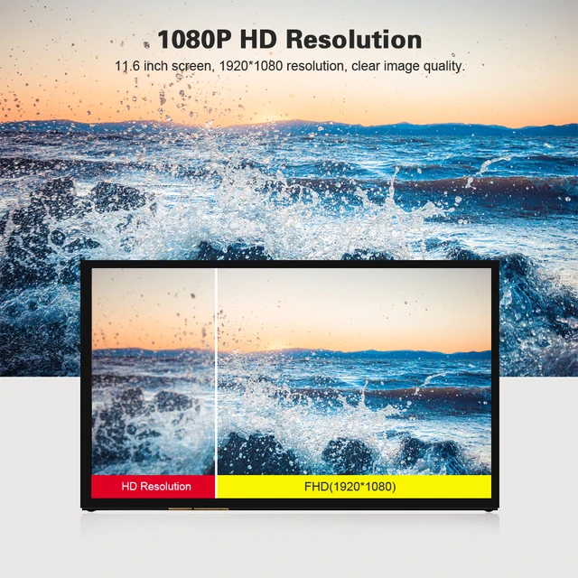 Monitor portátil IPS HD de 11,6 pulgadas, 1920x1080P, USB, HD, Compatible con Raspberry Pi, NVIDIA, Windows, PC, sin pantalla táctil Monitor portátil IPS HD de 11,6 pulgadas, 1920x1080P, USB, HD, Compatible con Raspberry Pi, NVIDIA, Windows, PC, sin pantalla táctil