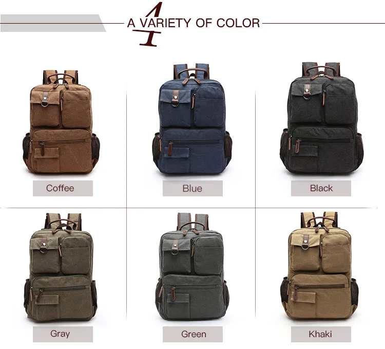 ZUOLUNDUO sport backpack vintage strong large cosmetic canvas bag outdoor backpack