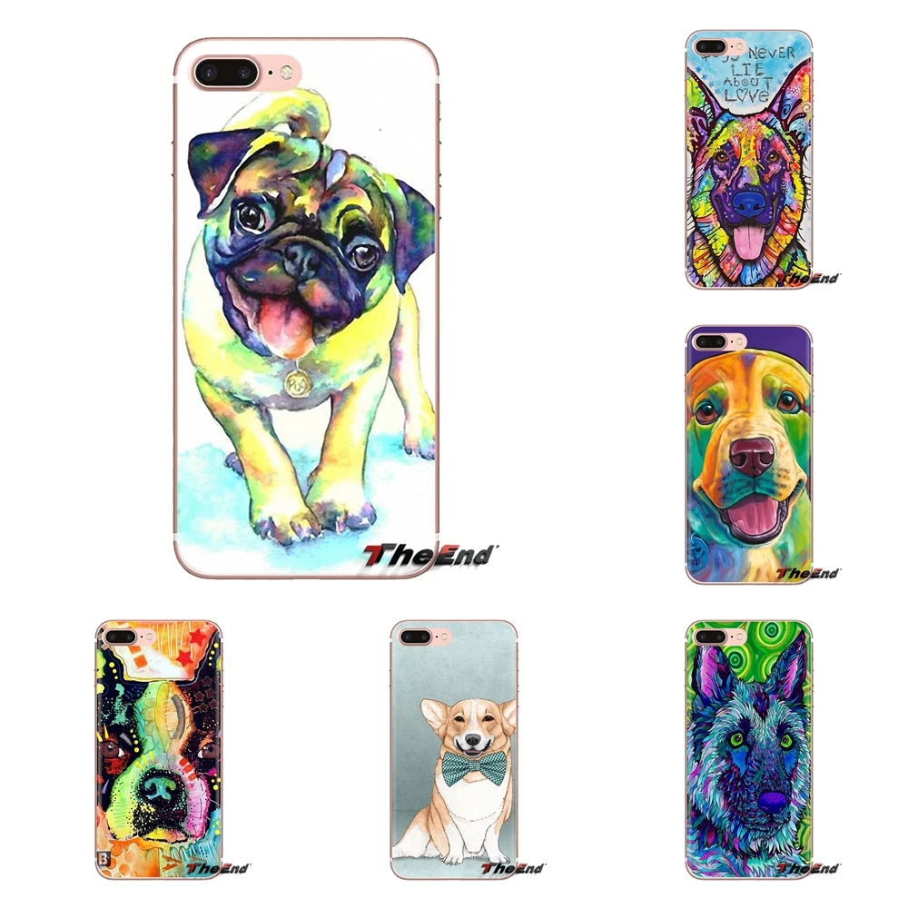 For Samsung Galaxy J1 J2 J3 J4 J5 J6 J7 J8 Plus 2018 Prime 2015 2016 2017 TPU Transparent Cover Border Collie Husky Dog pug life |