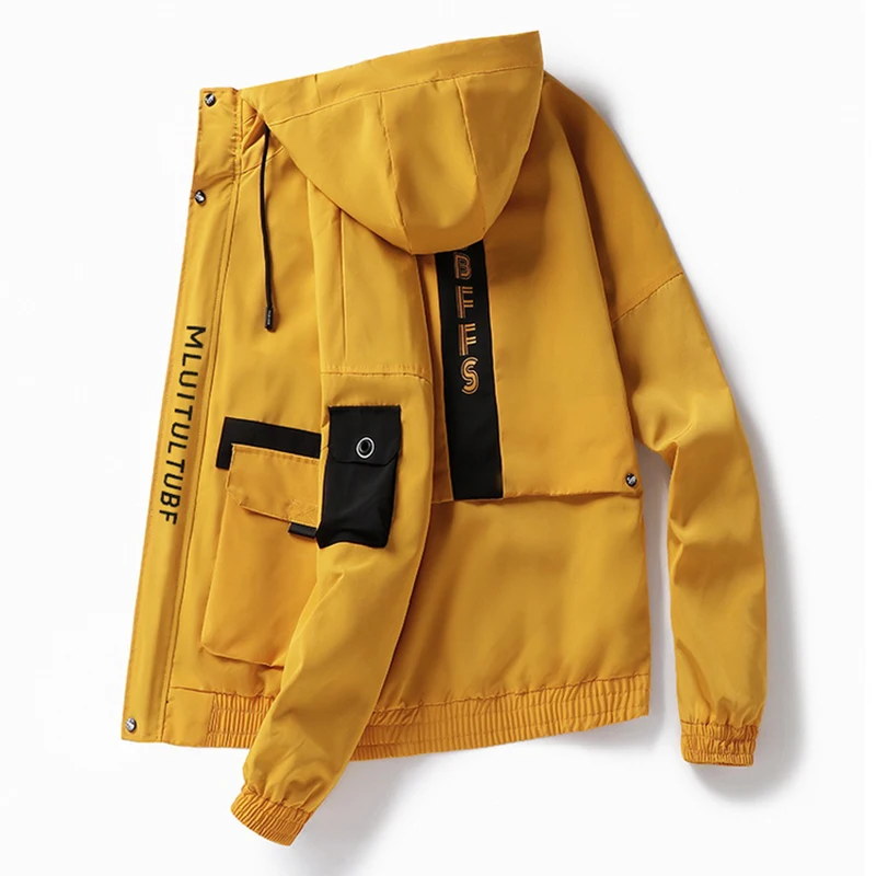80% OFF Men's Windbreaker Spring Jacket Steetwear Korean Japanese Cargo Bomber Jackets Autumn Big Pockets Harajuku Hip Hop Coats,ZA334
