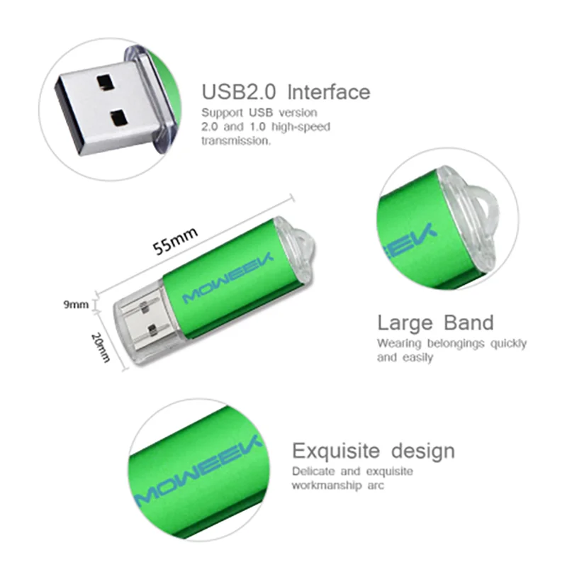 Moweek, мини USB флеш-накопитель, реальная емкость, 4 г, 8 г, 16 г, 32 г, 64 г, флеш-диск usb 2,0, миниатюрная Высококачественная USB карта памяти, металлический u-диск