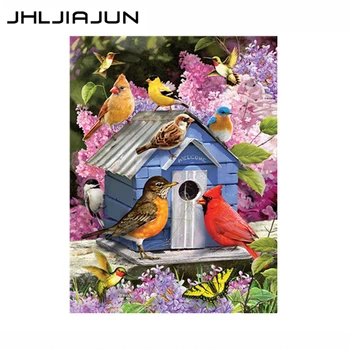 

JHLJIAJUN painting by numbers bird and flowers Frame DIY pictures by numbers Animals For Adults Digital Painting On Canvas