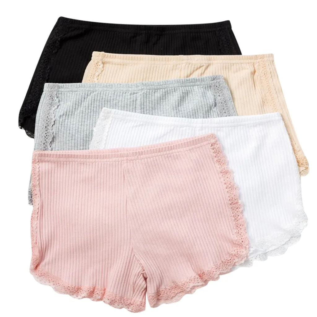 5PC Boxer Femme Spandex Soft Under Skirt Safety Shorts Solid Under Skirt Underwear High Waist Elasticity Anti Chafing Boyshorts