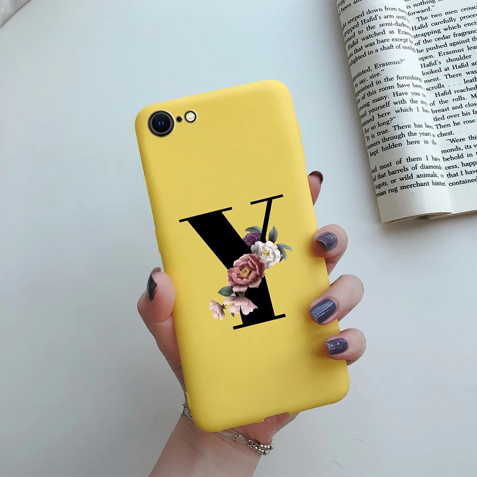 Alphabet Flower Silicone Phone Case – Soft, Stylish Bumper Cover
